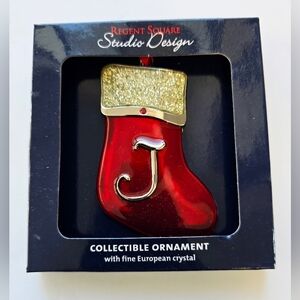 Regent Square Studio Design Collectible Ornament/ Swarovski Crystals Letter J